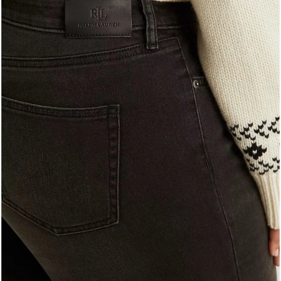 Lauren Ralph Lauren high-rise skinny ankle super stretch empire black wash jeans - Picture 6 of 7